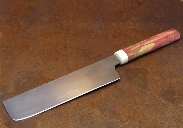 Lame en T508 - Manche en lière échauffé, teinté, stabilisé, garde en Corian