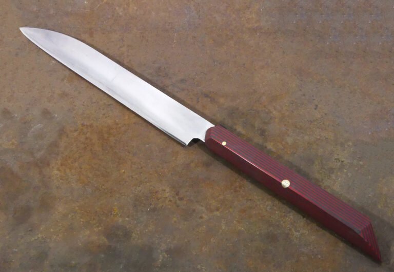Lame en sandwich 90MCV8 / XC10 - Manche en micarta softouch (g10/caoutchouc)